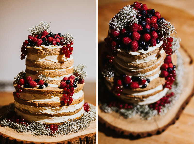 Hochzeitstorte Naked Cake mit Beeren